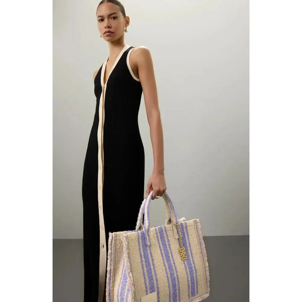 Sandro Striped Kasbah Bag